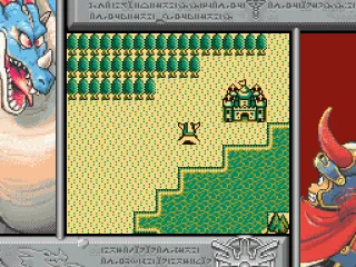 Dragon Warrior I overworld on SGB.  Notice the border changes depending where you are