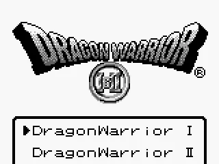 Main menu on B&W Game Boy