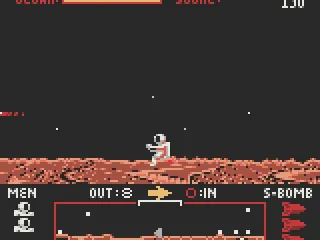 The arrow points towards a man in trouble