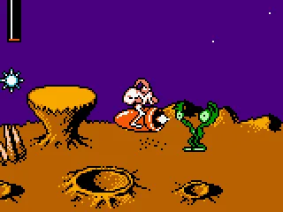 Helped by a flying-shooting rocket, our hero can kill the enemies easier and faster during some time.