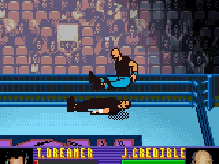 Justin jump from the ropes.