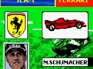 Team/Driver selection.