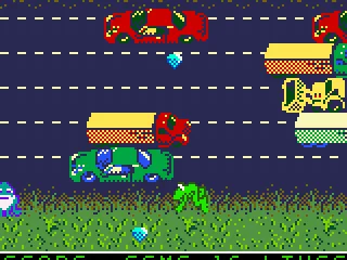 The level scrolls about a screen to the left and right