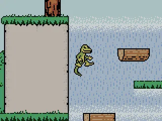 Jumping on the moving log