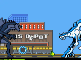 Fighting against the first boss.