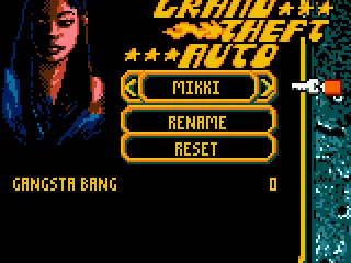 Selecting a character.