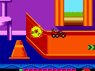 If you land wrongly, your car will explode and the challengers will take its position.