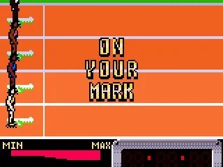 Get ready to compete in the 100m dash.