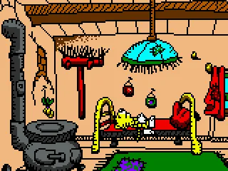 Tiger sleeping in his house