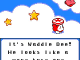 Kirby notices Waddle Dee