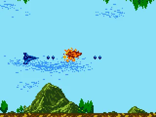 Gradius - Enemies explode in a puff of flames