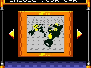 There are a few different types of car to select.