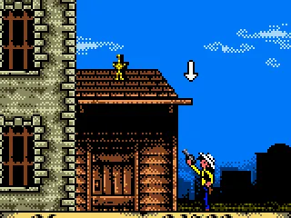 Examining the ledge to climb on