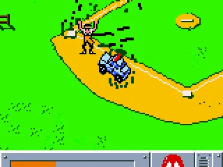 Fire handcuffs at the robbers to arrest them.