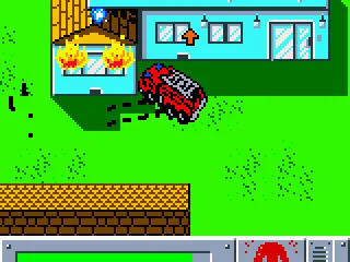 Shoot water from your fire engine to douse the flames.