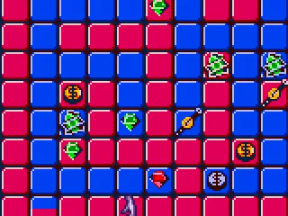 Jewel Chase - Use the blue and red square to change to the blue route