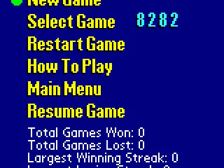 FreeCell Menu