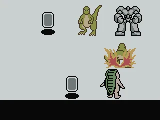 When you confirm your move you go to this screen where you see the monsters fighting