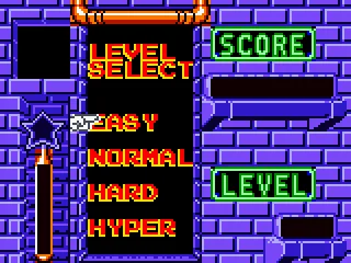 Pac-Attack menu screen (for Normal Mode).