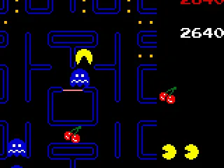 When turned blue, the ghosts will be eatable for some time: be fast and swallow all of them!