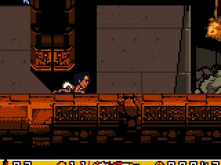 Crawling under an obstacle in a tomb.