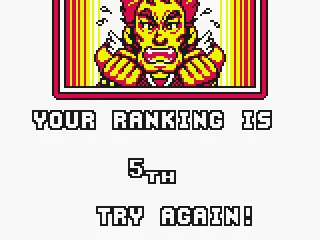 Game over. Try again.