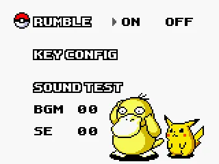 Options menu (starring the new Rumble function).