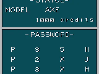 Status and password screen