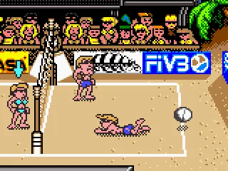 Player throwing himself after the ball