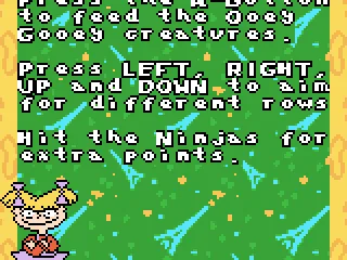 Instructions for shooting the Ooey-Gooey Creatures and ninjas.