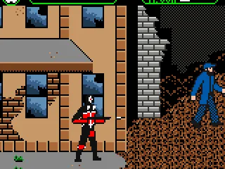 There's an automatic rifle in addition to the handgun.