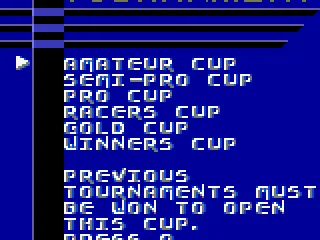 Tournament mode. Have to win these cups... one-by-one.