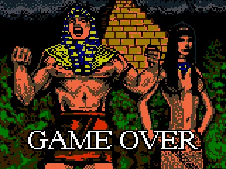 One of the colorful game over screens.