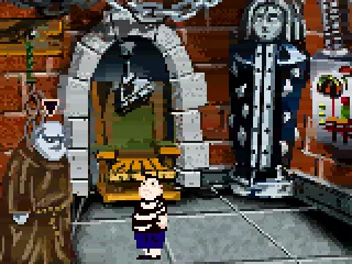 Selecting Uncle Fester to talk to.