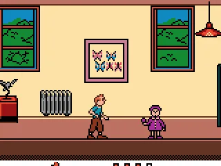 The kid hurts Tintin with its jo-jo.