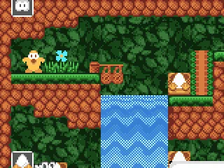 The first level, with a cool waterfall animation