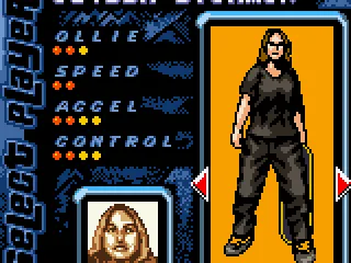 Selecting a pro skater.