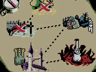 The map, two areas cleared.