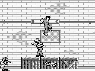 Jumping over the dino man. (Game Boy)