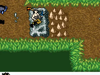 Jump fast over the barbed!