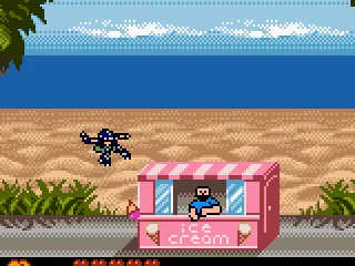 Jumping while roller-skating as Nikki...