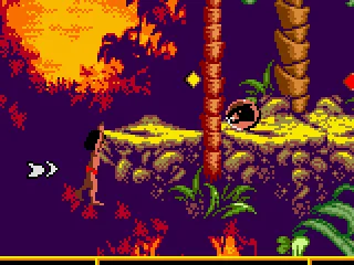 Mowgli hanging on; collect that token!