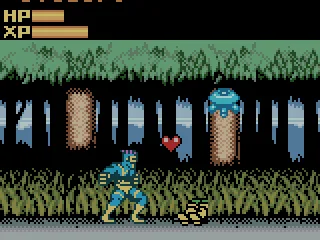 Defeated enemies leave you a heart that replenishes your health meter