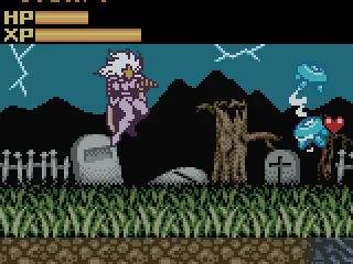 Dispatching enemies in the graveyard