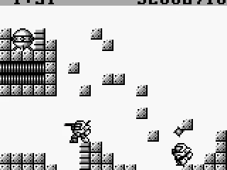 This is level two. The player character stands on destroyable blocks.