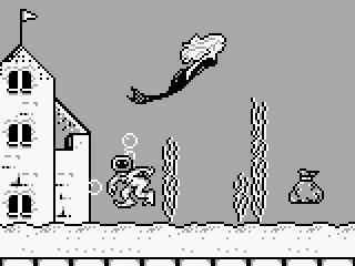 Mermaid Barbie must avoid divers and pick up the moneybags.