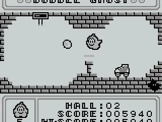Bubble Ghost can push the bubble along by blowing at it with the A Button