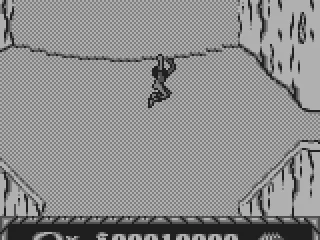 Brachiating along a line someone put there for some reason.