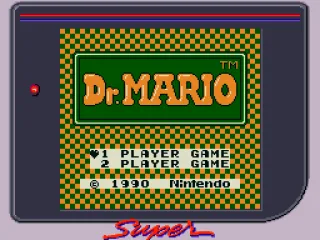 Title screen on Super Game Boy. The game is internally detected and this palette gets assigned (out of the predefined ones).