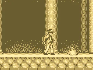 Avoiding the falling flames.